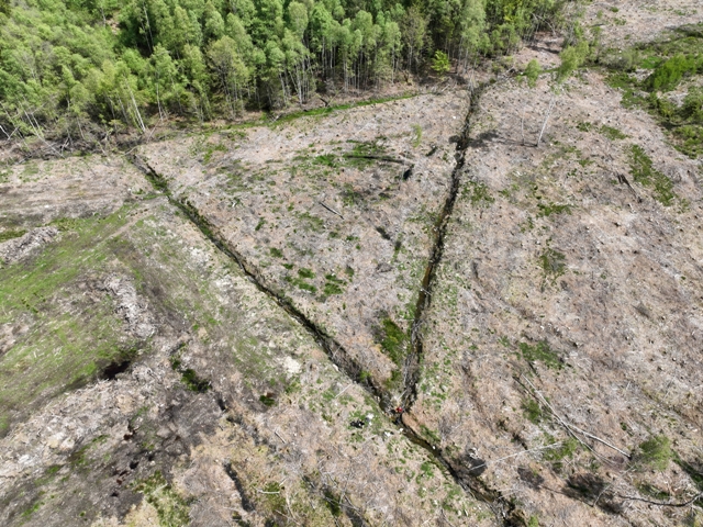 Drainage channels on the site